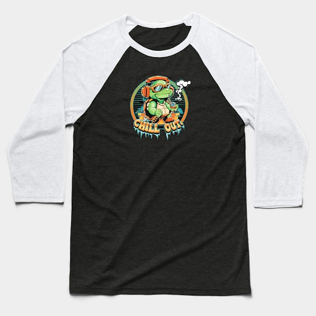 Shell Shock: Hip-Hop Turtle’s Street Style Baseball T-Shirt by diegotorres